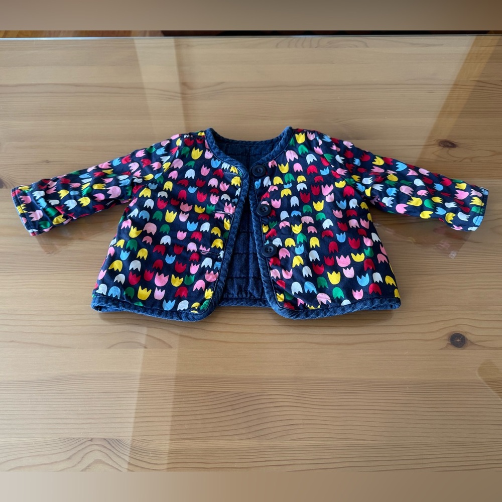Hanna Andersson Denim / Colorful Tulip Reversible Jacket